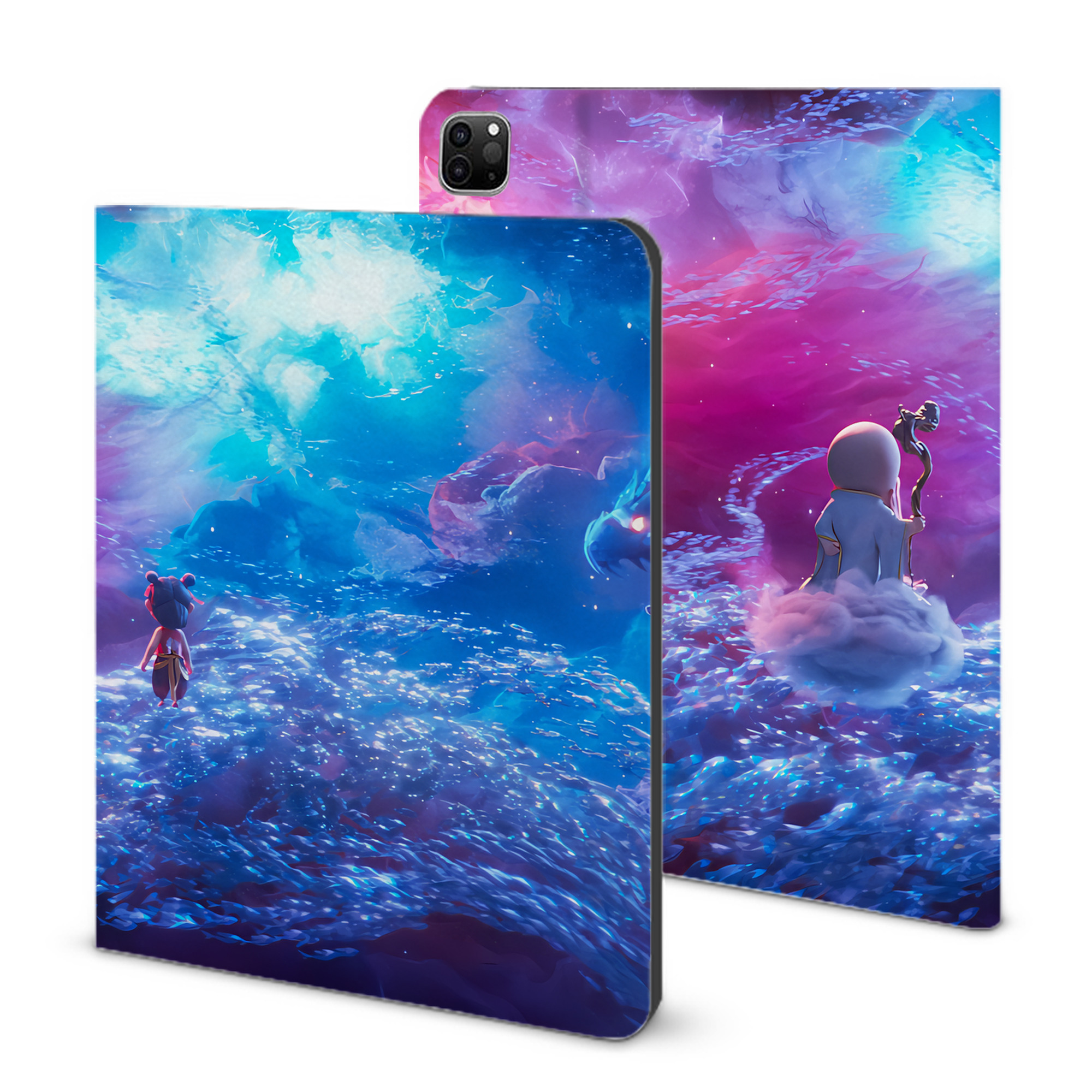 （画像用） Ne Zha 2 ナタ 魔童の大暴れ IPad ケース ブック型 PUレザー TPU 耐衝撃 軽量 薄型 ペン収納なし 全面保護 IPad 各モデル対応